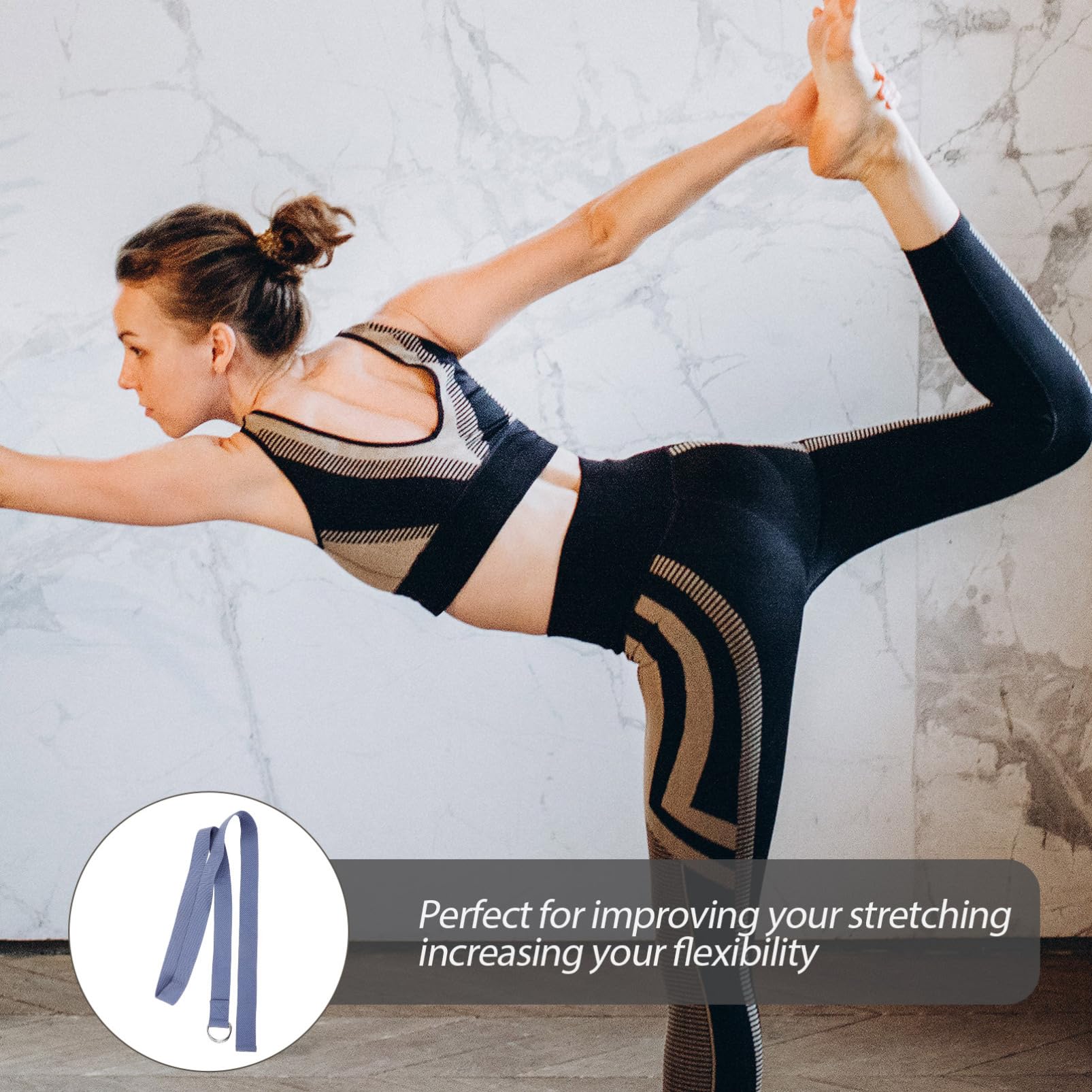 BESTonZON Reusable Professional Yoga Strap Durable Stretching Band for Yoga Weight Training and Bodybuilding Soft and Skin Friendly Material