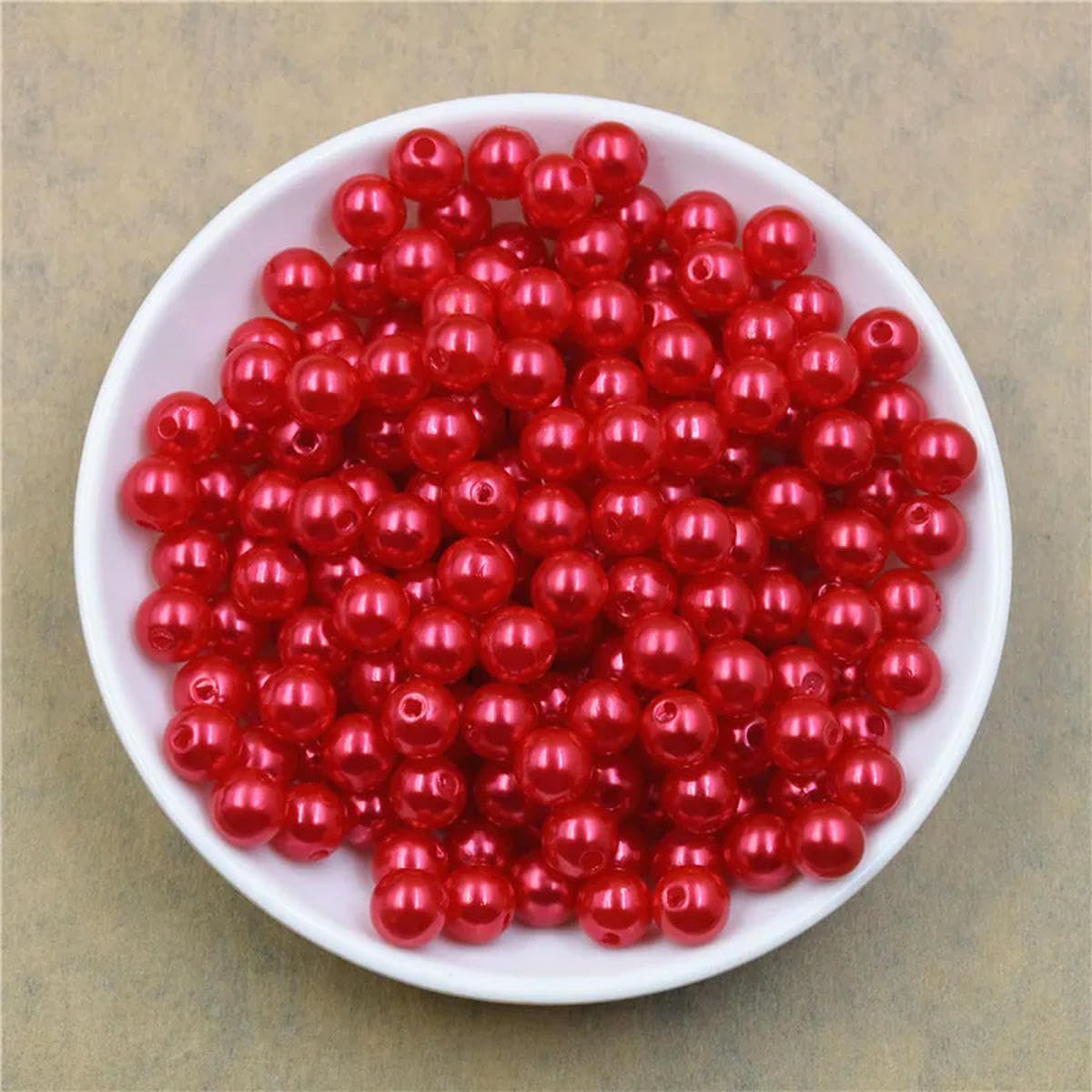 HUIOYG 50-1000Pcs with Hole ABS Imitation Pearl Bead 4/6/8/10/12MM for DIY Jewelry