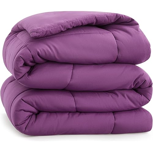 Bedsure Duvet Insert Kids Queen Comforter Purple - All Season Quilted Down Alternative Comforter for Queen Bed, Boys and Girls 300GSM Mashine Washable Microfiber Bedding Comforter with Corner Tabs