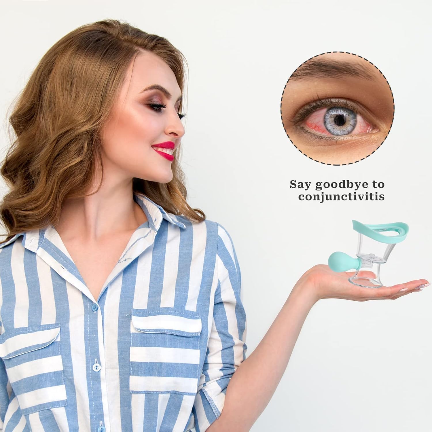 Wickston Originol Eye Wash Cup,Squeeze Rinsing Eye Wash Cup For Tired Eyes, Silicone Manual Air Pressure Eye Cleaning Cup for Eye Rinse, Reduce Dust and Cosmetic Irritation 3