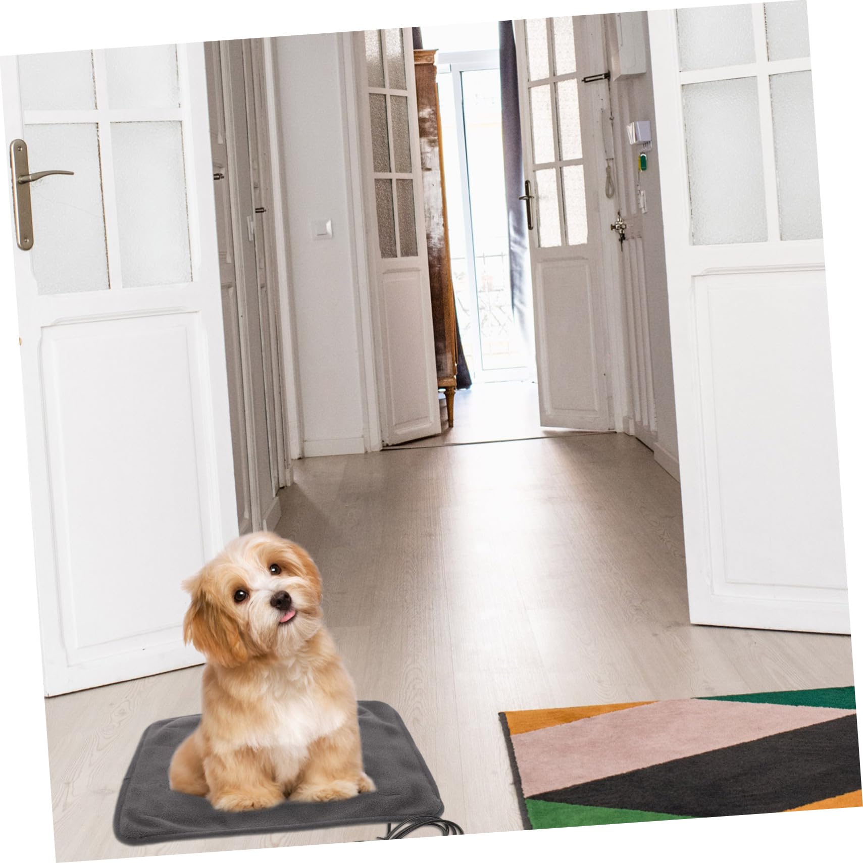 ORFOFE Coussin Chauffant pour Chat USB Réglable en Polyester pour Animaux