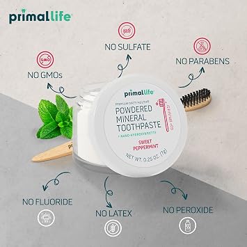 Dirty Mouth Organic Toothpowder (0.25 Ounce (Pack of 1), Peppermint)