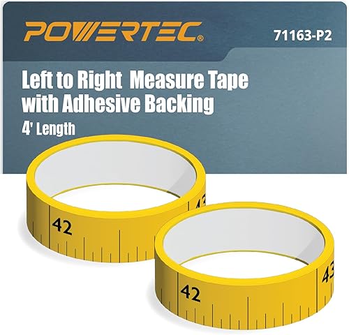 Miniatura 7 de POWERTEC 71331 - Cinta métrica adhesiva universal de izquierda a derecha con kit de báscula, 48 pulgadas (4 pies)