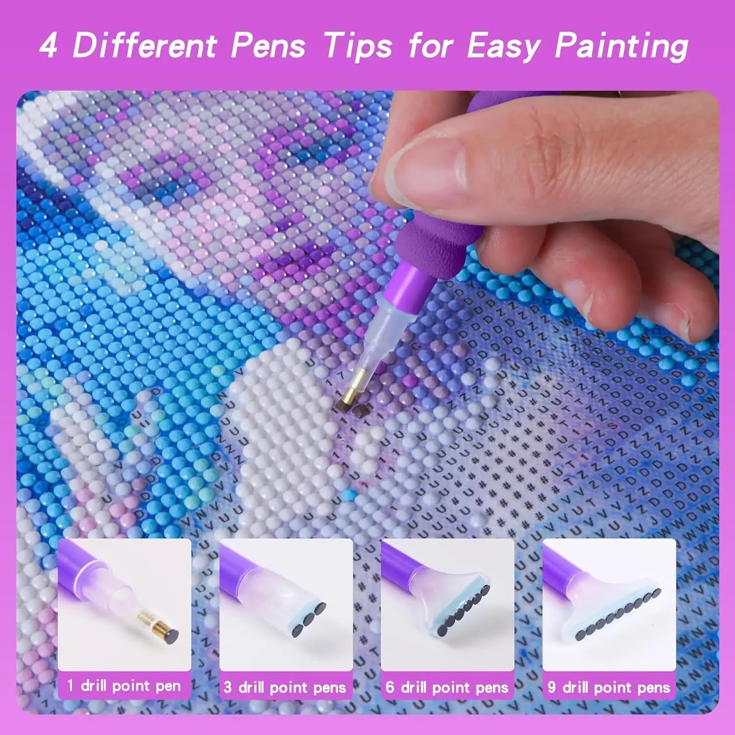 NEWFUN Boîte de rangement pour peinture diamant - 240 pièces - Avec mallette et entonnoir