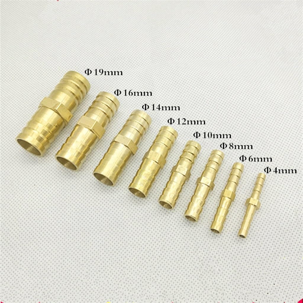 Conector de Toque de Manguera, Conexión de Agua, Empalmador de latón Conector de instalación de tuberías Barra de Manguera Acoplador de púas de Cobre Junta de Conector(4Mm 4Mm Barb)
