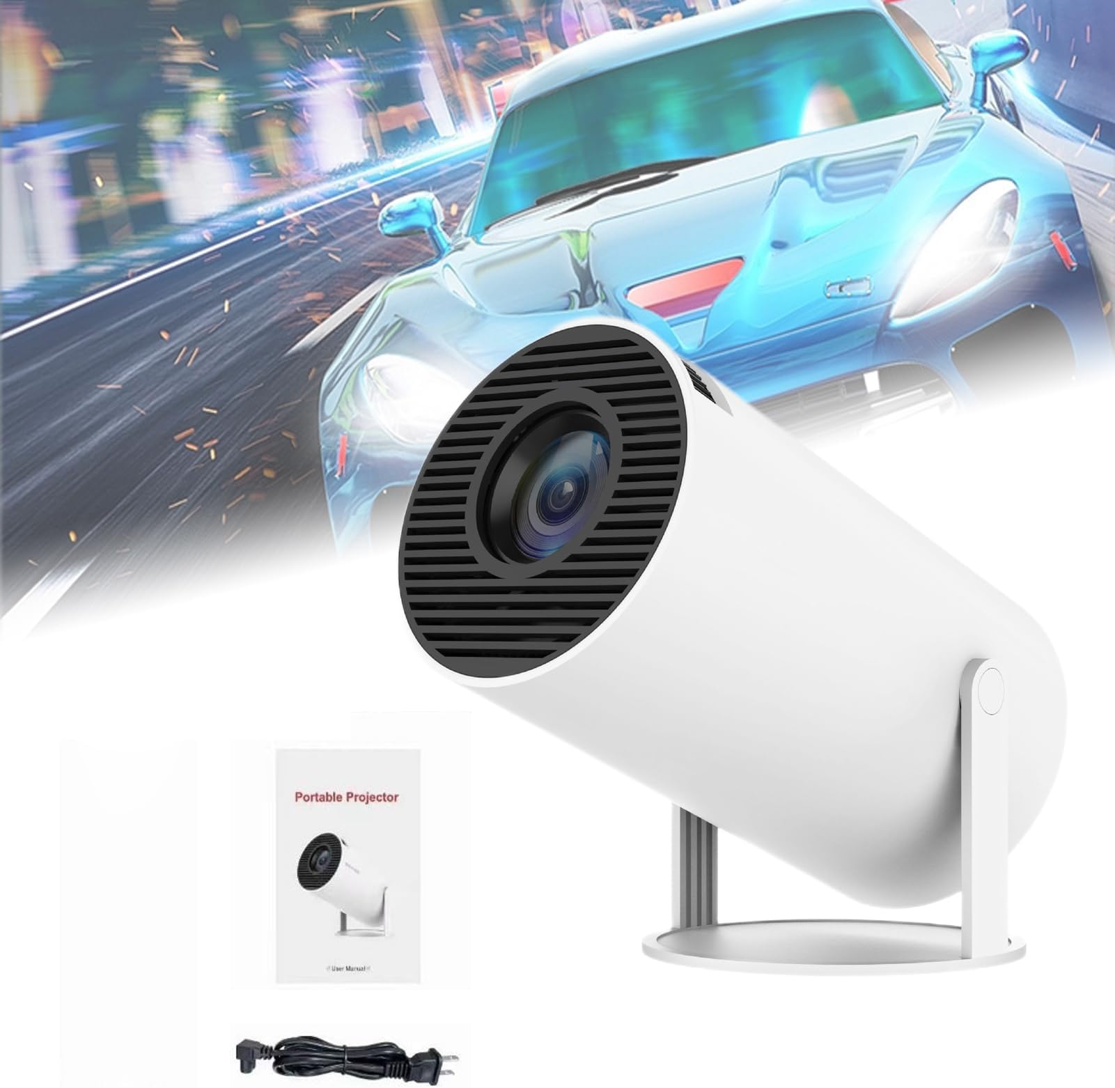 Beam Master Pro Projector - BeamMaster Projector, 4K WIFI Mini Projector, 2024 New HD Mini Portable Automatic Keystone Correction HD Projector, Portable Outdoor/Indoor Movie Projector for Christmas