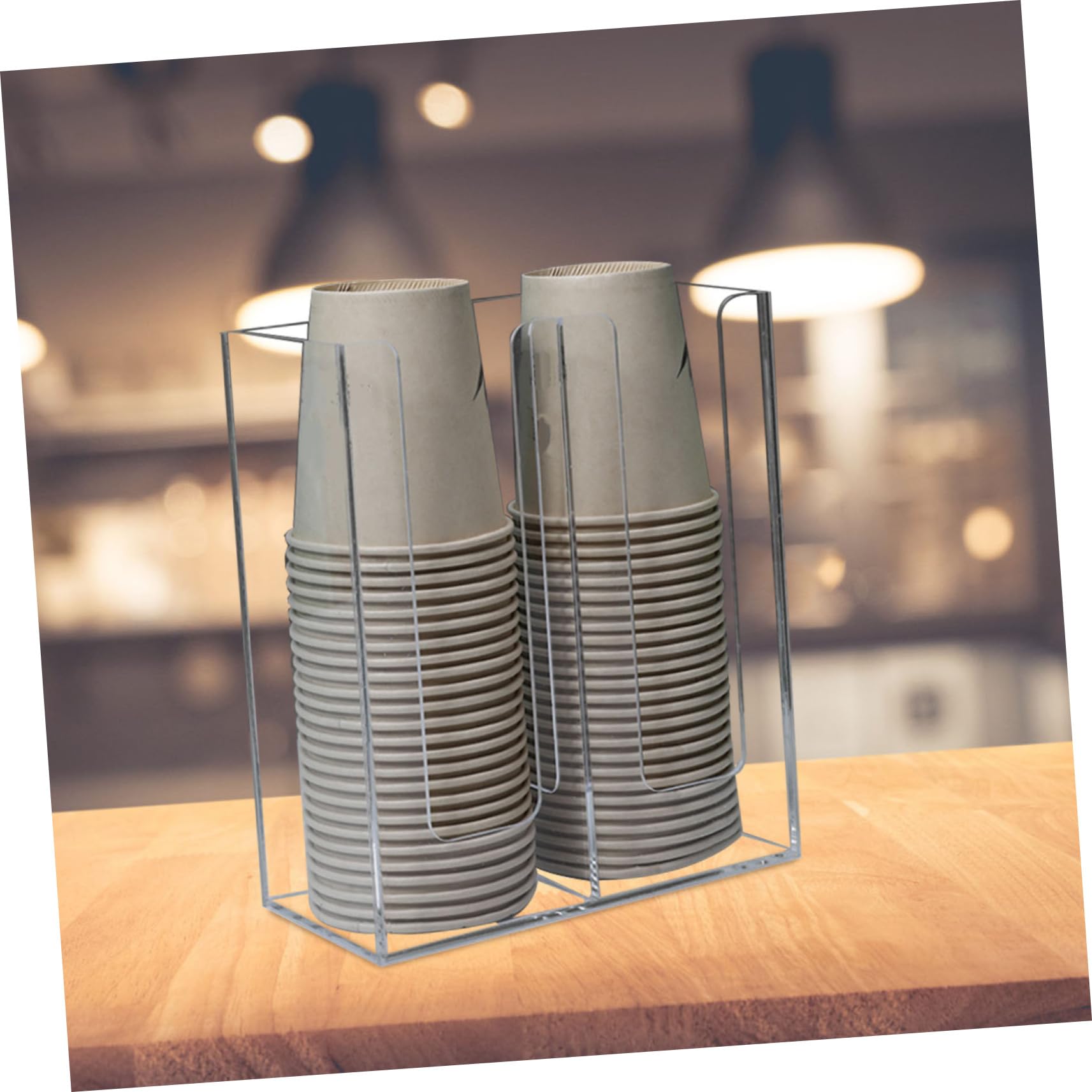 Transparenter Papierbecherspender Acryl Einwegbecherhalter für Kaffee Kioske mit Zwei Fächern Glatte Kanten und Stabile Konstruktion