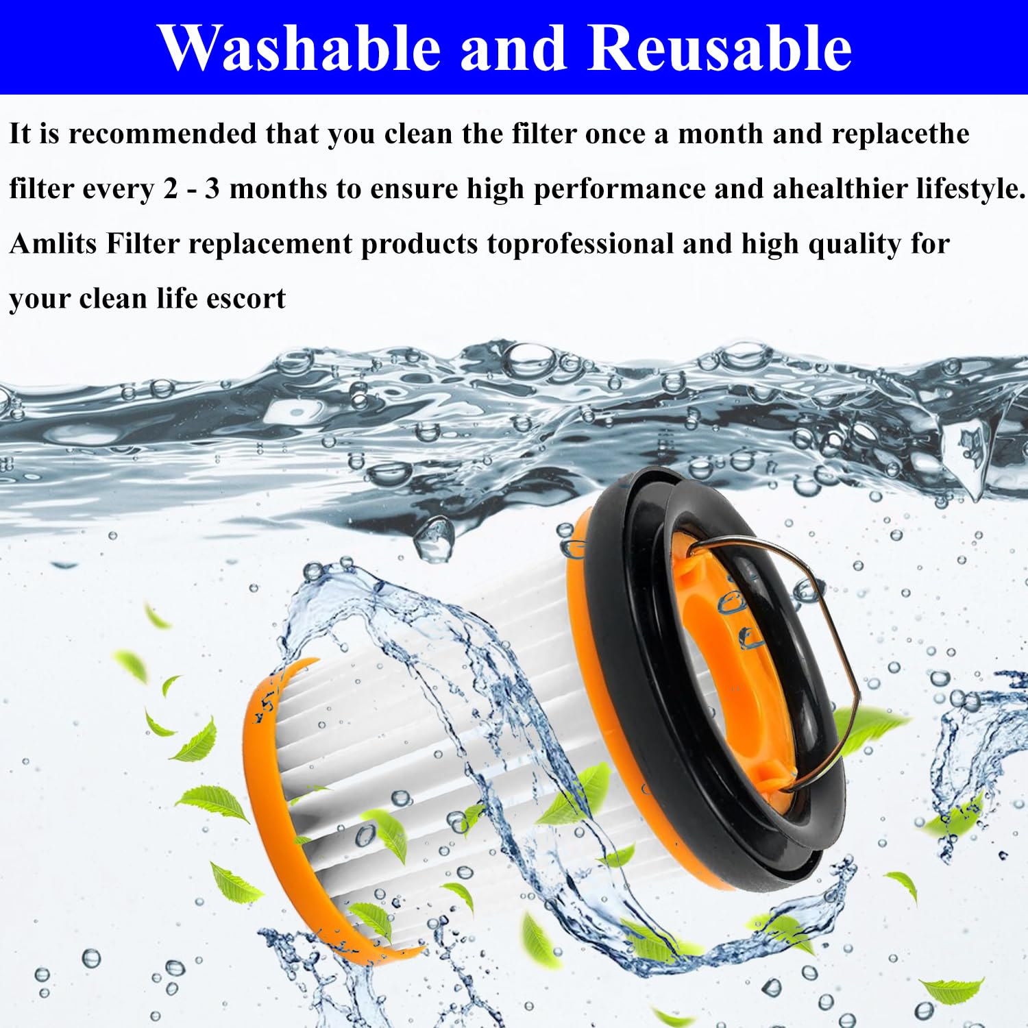 WV201 Ersatzfilter für Shark Wandvac Ion W1 S87 Handstaubsaugerfilter, Ersatz WV200, WV201, WV205, WV201BK, WV220, vergleichbar mit Teilenummer XHFWV200, 8 Filter und 1 Reinigungsbürste