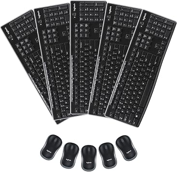 Logitech MK270 Wireless Keyboard & Mouse Combo Travel Home Office Modern Bundle for PC & Laptop, Pack of 5