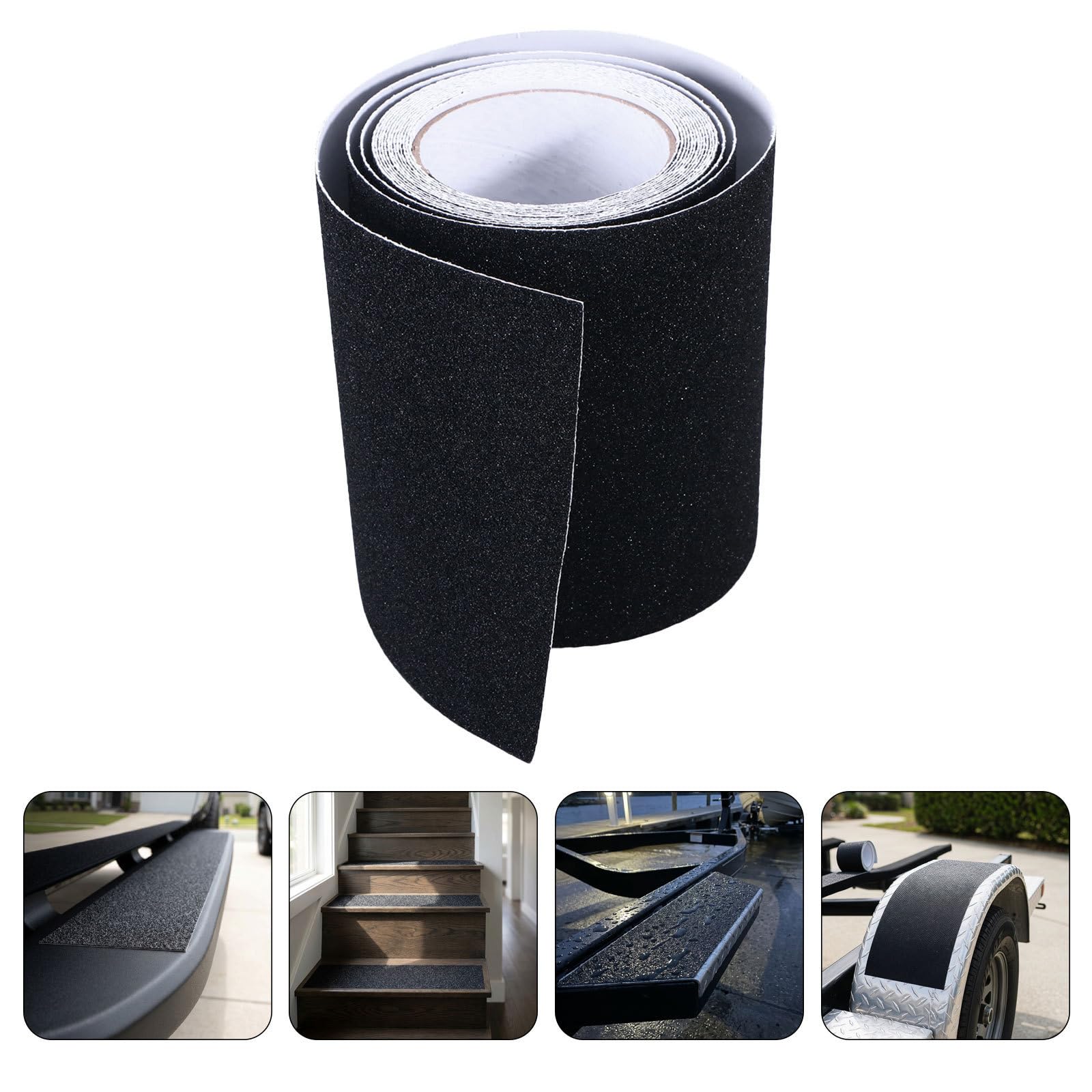 Ruban Adhésif Antidérapant Bateau Noir 15cm X 5m, Lot de 2