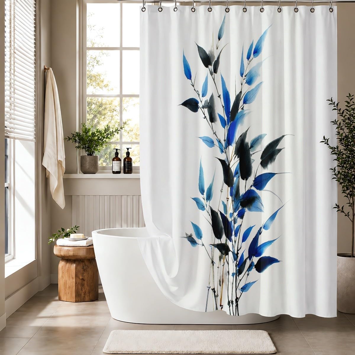 Generico Tenda Doccia 240x200 cm Grigio Impermeabile per Vasca da Bagno