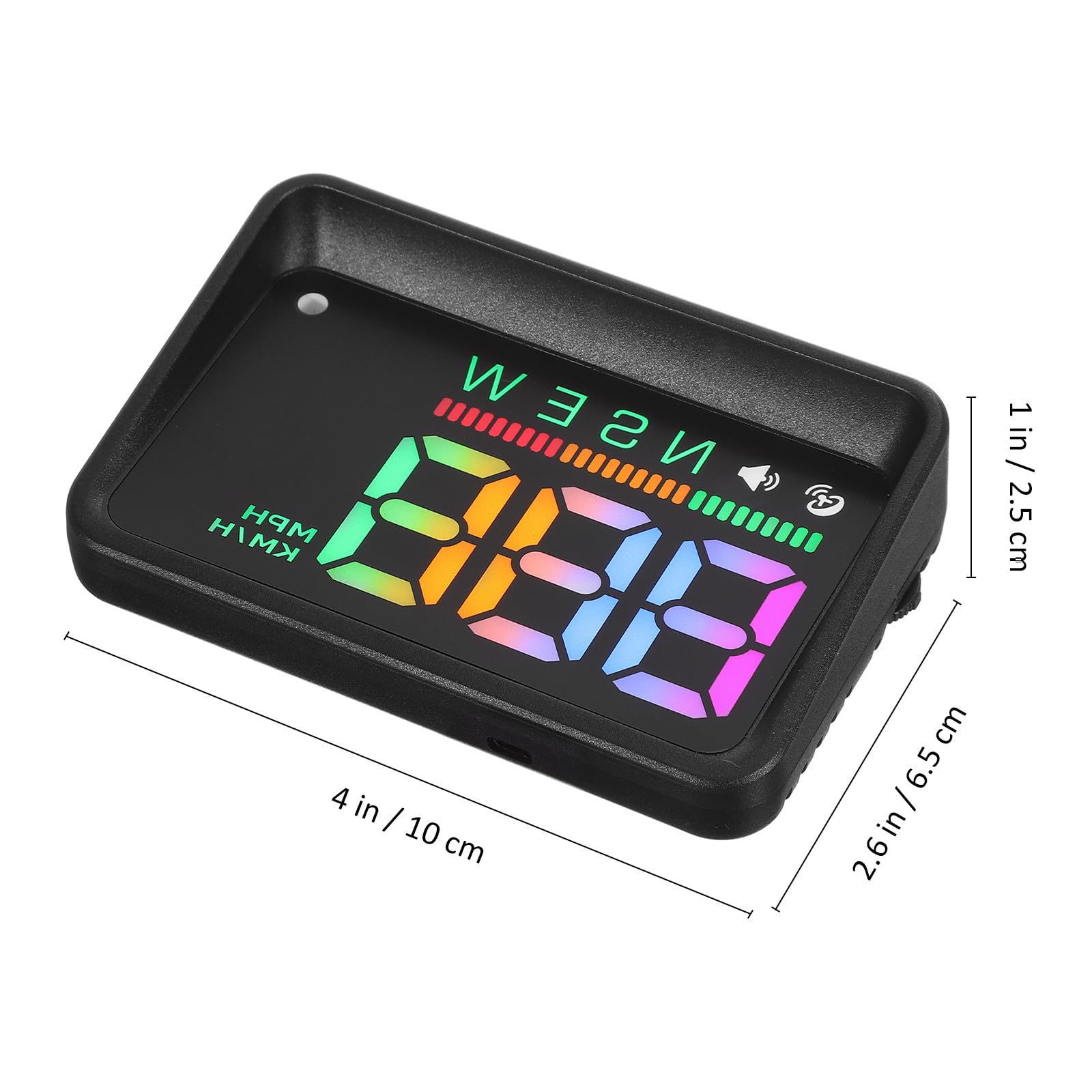 jojofuny Pantalla Hud para Coche, Hud para Coche, Abs Negro, Velocímetro Digital Visualización de Velocidad en Real, Instalación Fácil, para Interior