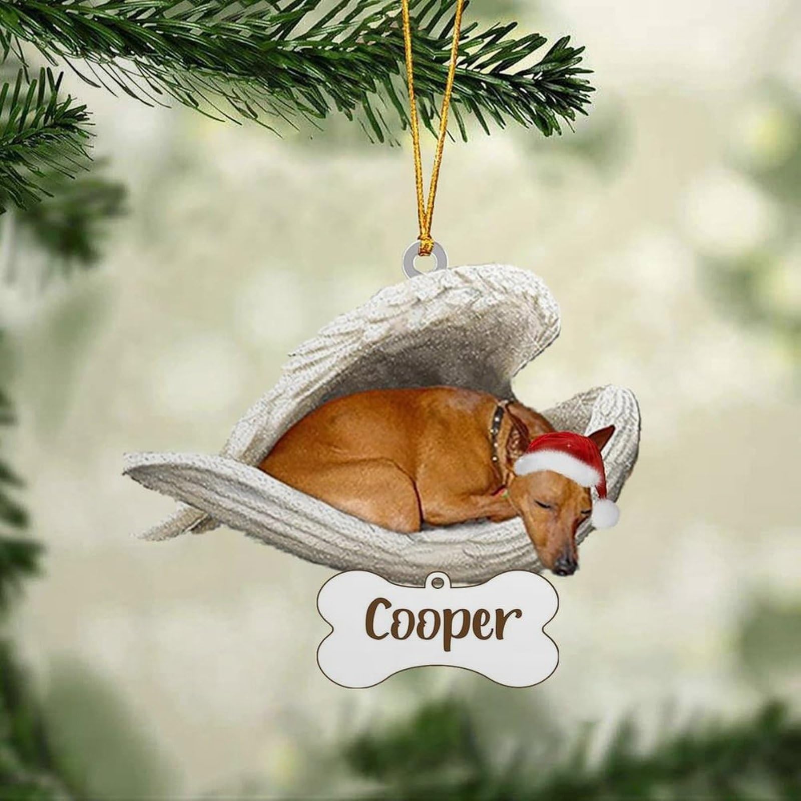 Luckluccy Custom Name Miniature Pinscher Ornament,Personalized Christmas Tree Decoration,Dog Ornament Gifts For Mom And Dad