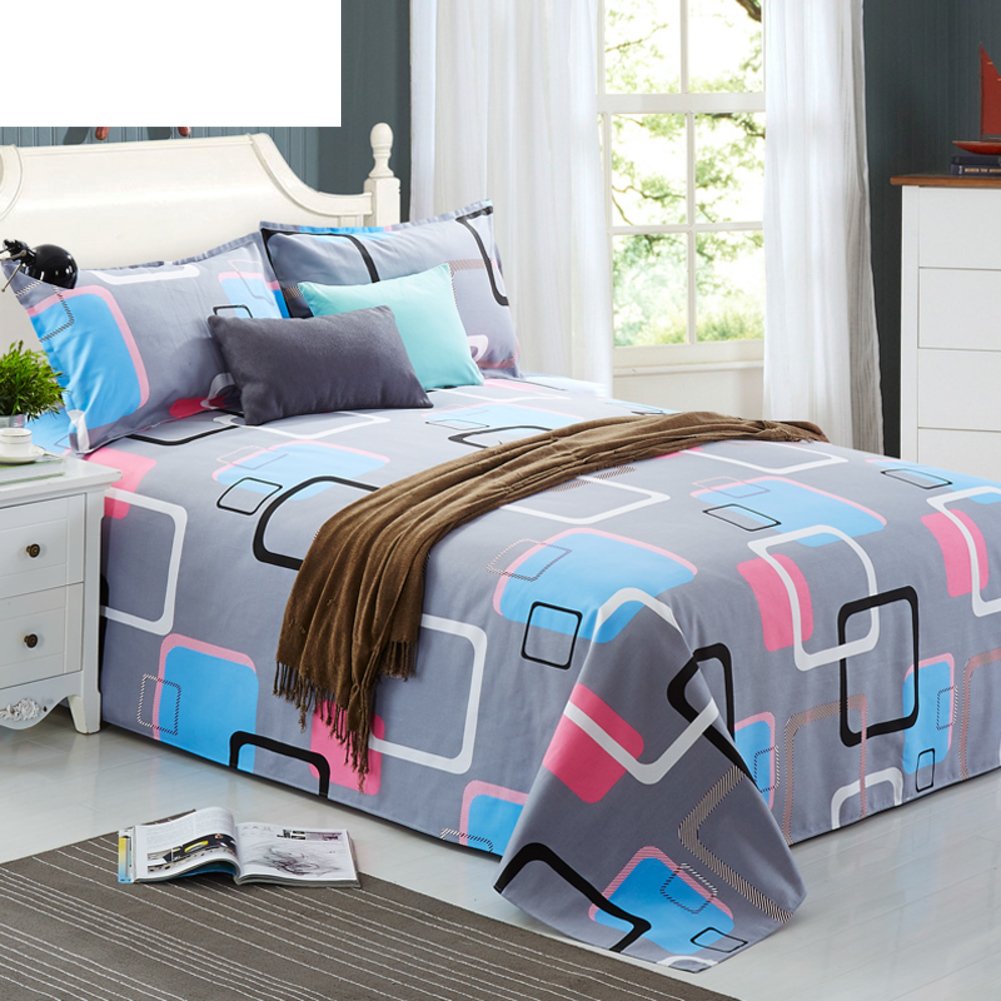 Feuilles de coton grand drap plat imprimé 230x230cm grand lit