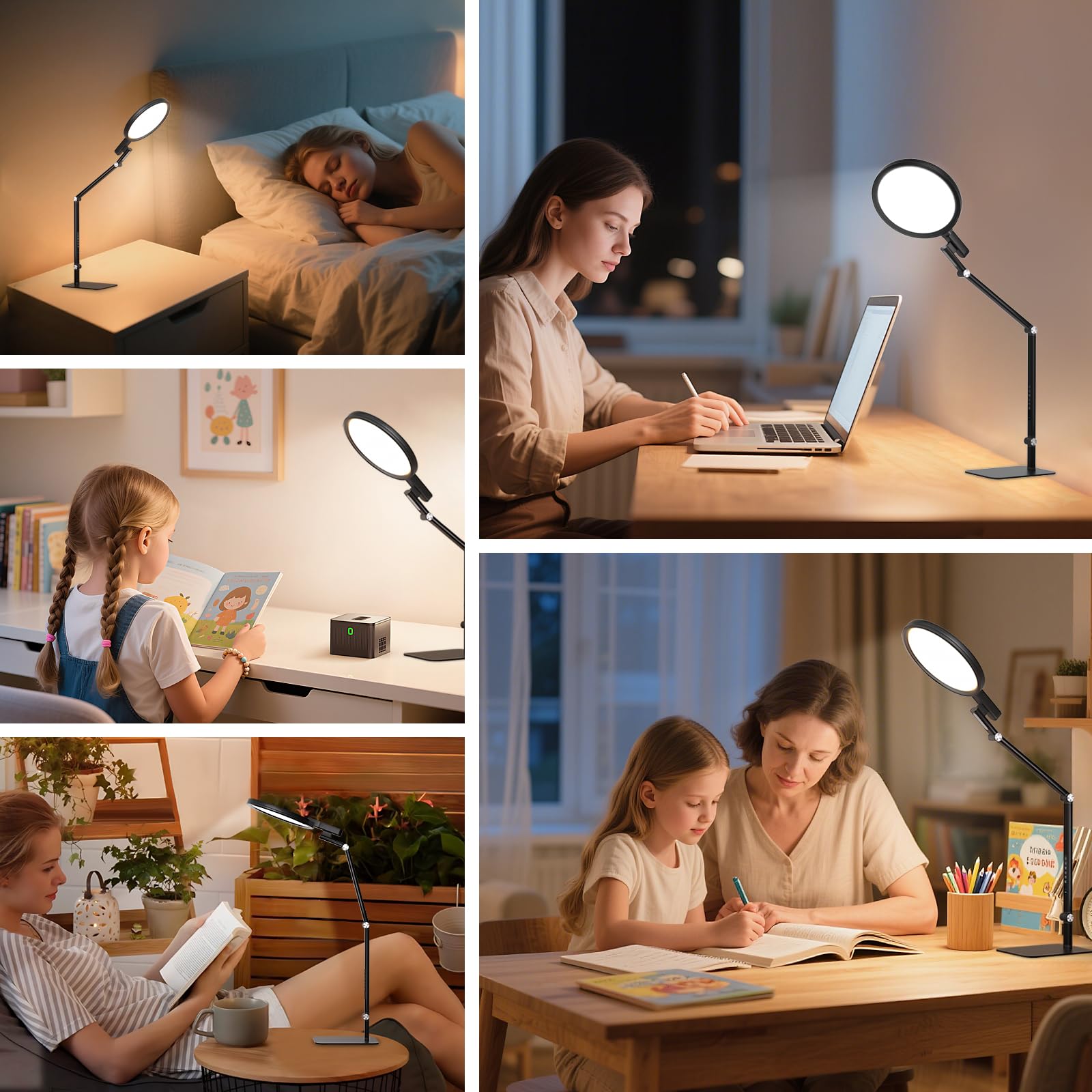 Comely LED Tischlampe Schwarz Touch Dimmbar 15W LED Nachttischlampe mit USB C Ladefunktion 2700K–6000K Ra97 Schreibtischlampe Nachtlicht für Schlafzimmer Büro Wohnzimmer