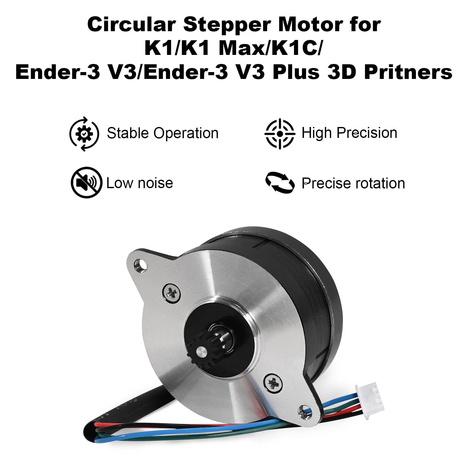 Moteur pas à pas circulaire pour imprimante 3D, moteur pas à pas pour extrudeuse K1, moteur pas à pas de remplacement pour imprimantes 3D Creality K1 / K1C / K1 Max/Ender 3 V3 / Ender 3 V3 Plus