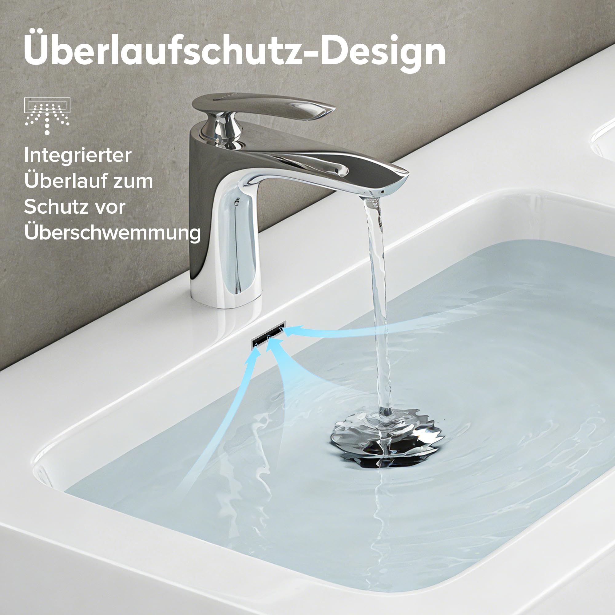 doporro Lavabo da Appoggio, Lavandino Bagno 140x48x13cm, Lavabo da Minerale Fuso Colossum830, due Fori per la Rubinetteria, Bianco Lucido