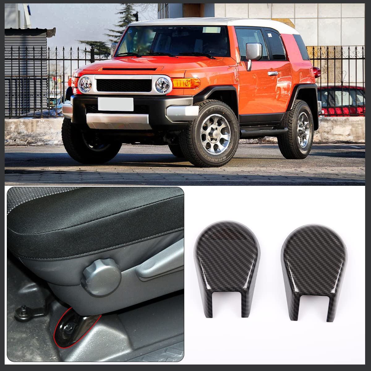 YUECHI for Toyota FJ Cruiser 2007-2021 car dustproof seat Bracket Fixing Bolt Cover Trim Cap Accessories
