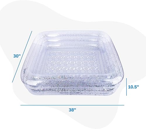 Miniatura 7 de ArtCreativity Piscina inflable brillante para niños con 3 niveles, piscina inflable transparente para niños con purpurina plateada y parte inferior