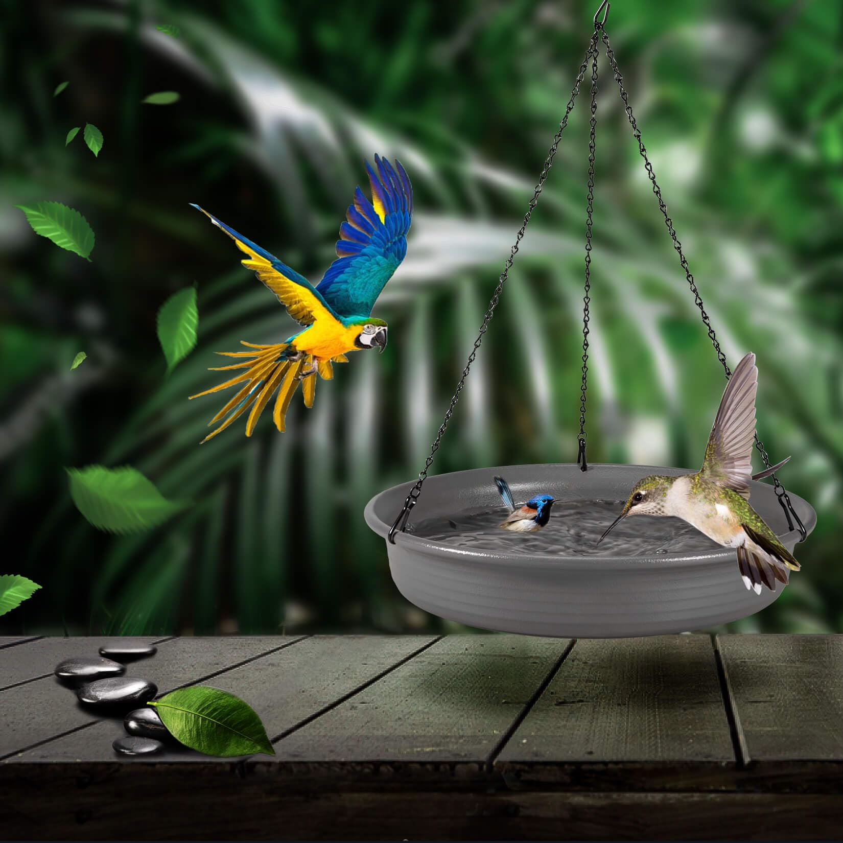 Vogeltränke Hängende Vogelfutterstation - CARGEN Garten Vogelfledermaus Vogelfutterstation Platte Hängetablett Vogeltränke Tablett Hängende Vogelwasser oder Vogelsamen Hängende Vogeltränke für