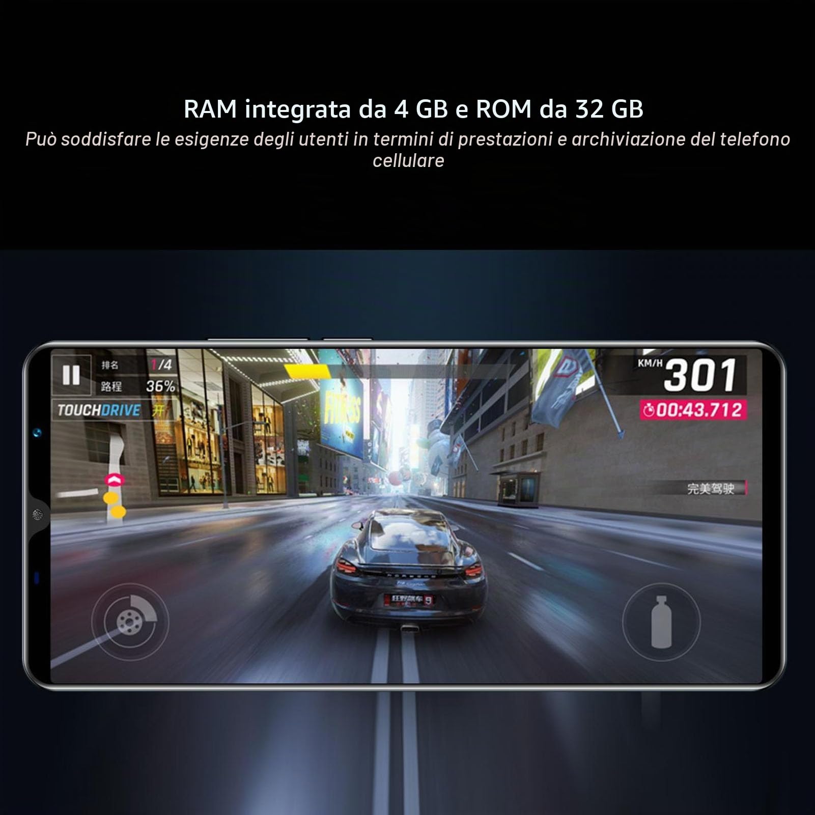 Cuifati Y53S 3G Smartphone sbloccato, 4 GB RAM 32 GB ROM 5.0 in schermo HD Dual SIM, per Android 12 ultra sottile sblocco del viso cellulare, Dual HD Cam, batteria 6800 mAh (oro)