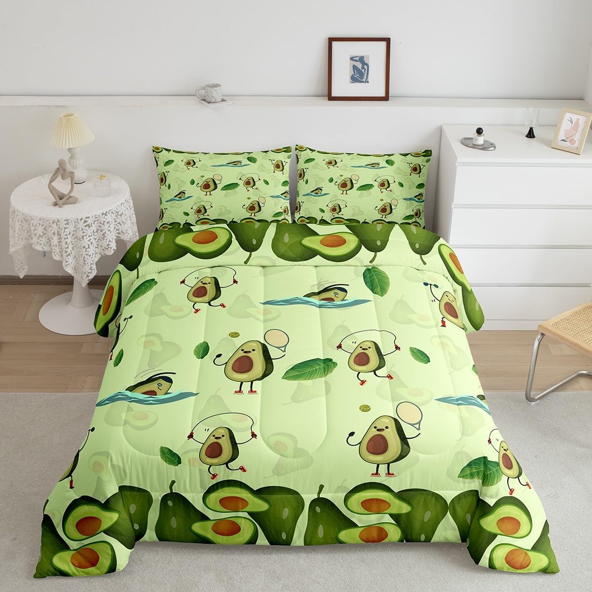 Amazon.com: Homewish Avocado Comforter Set,Fruit Theme Bedding Set for ...
