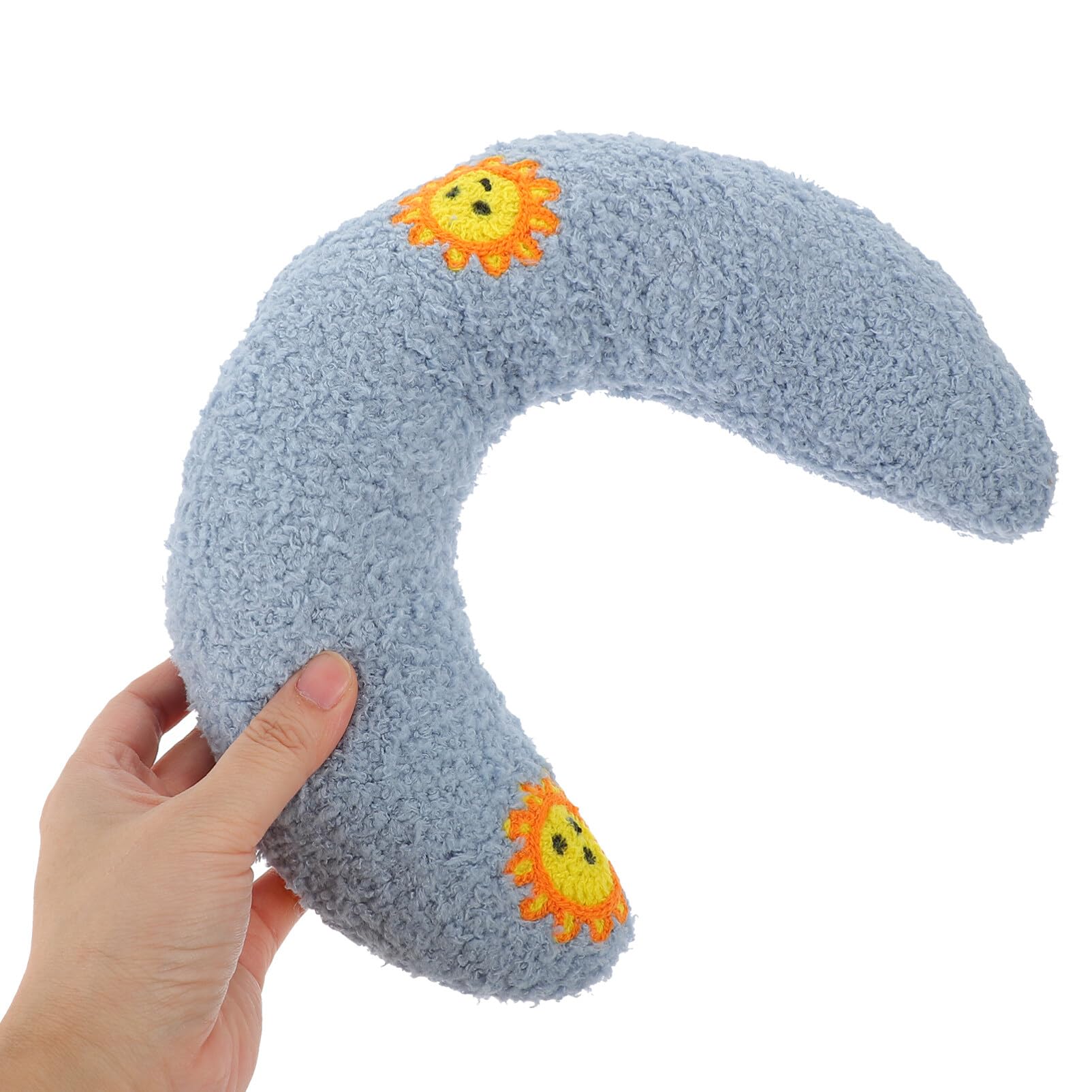 POPETPOP Pillows for Cat, U Shape Soft Fluffy Dog Pillow 3pcs Pet Sleeping Pillow for Indoor Cats and Puppies to Improve Sleep Quality Blue Pink Yellow