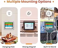 Vista 9 de Termómetro digital SMARTRO ST54 de doble sonda para carne, para cocinar alimentos, horno de cocina, barbacoa, parrilla con modo temporizador