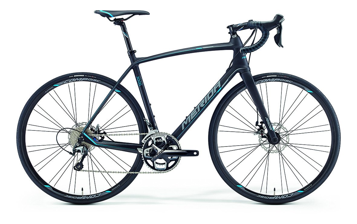 MERIDA RIDE 3000 Disc 28 pollici bici da corsa nero/blu (2016)