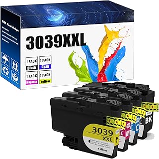 LC3039XXL Ink Cartridges Replacement for Brother LC3039XXL LC 3039 XXL Use with MFC-J5845DW/DWXL MFC-J5945DW MFC-J6545DW/DWXL 4Pack(Black Cyan Magenta Yellow)