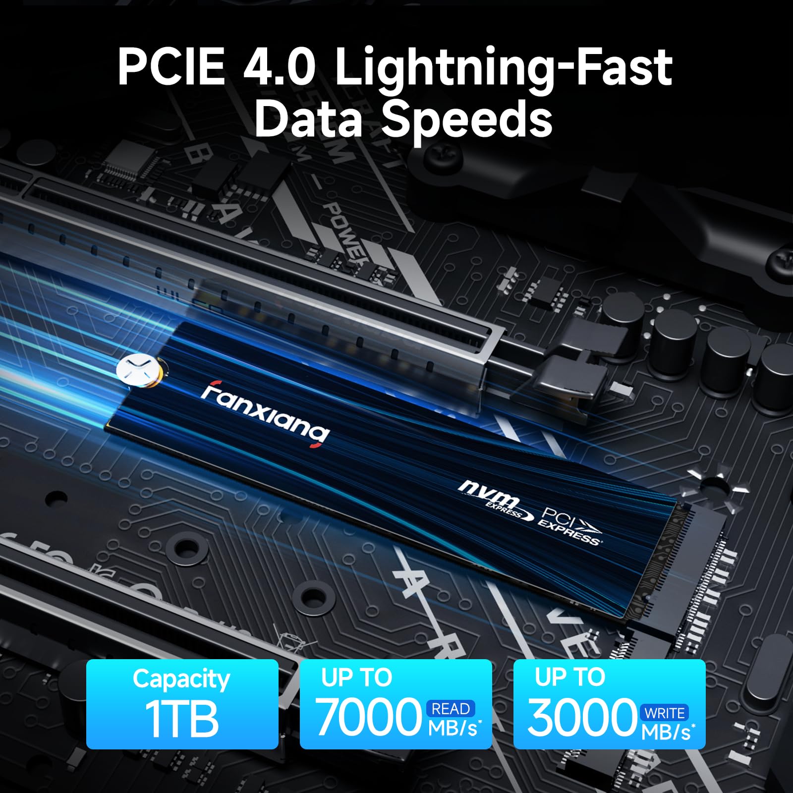 fanxiang S880E 1TB PCIe NVMe SSD Gen 4 Gaming SSD M.2 2280, Up to