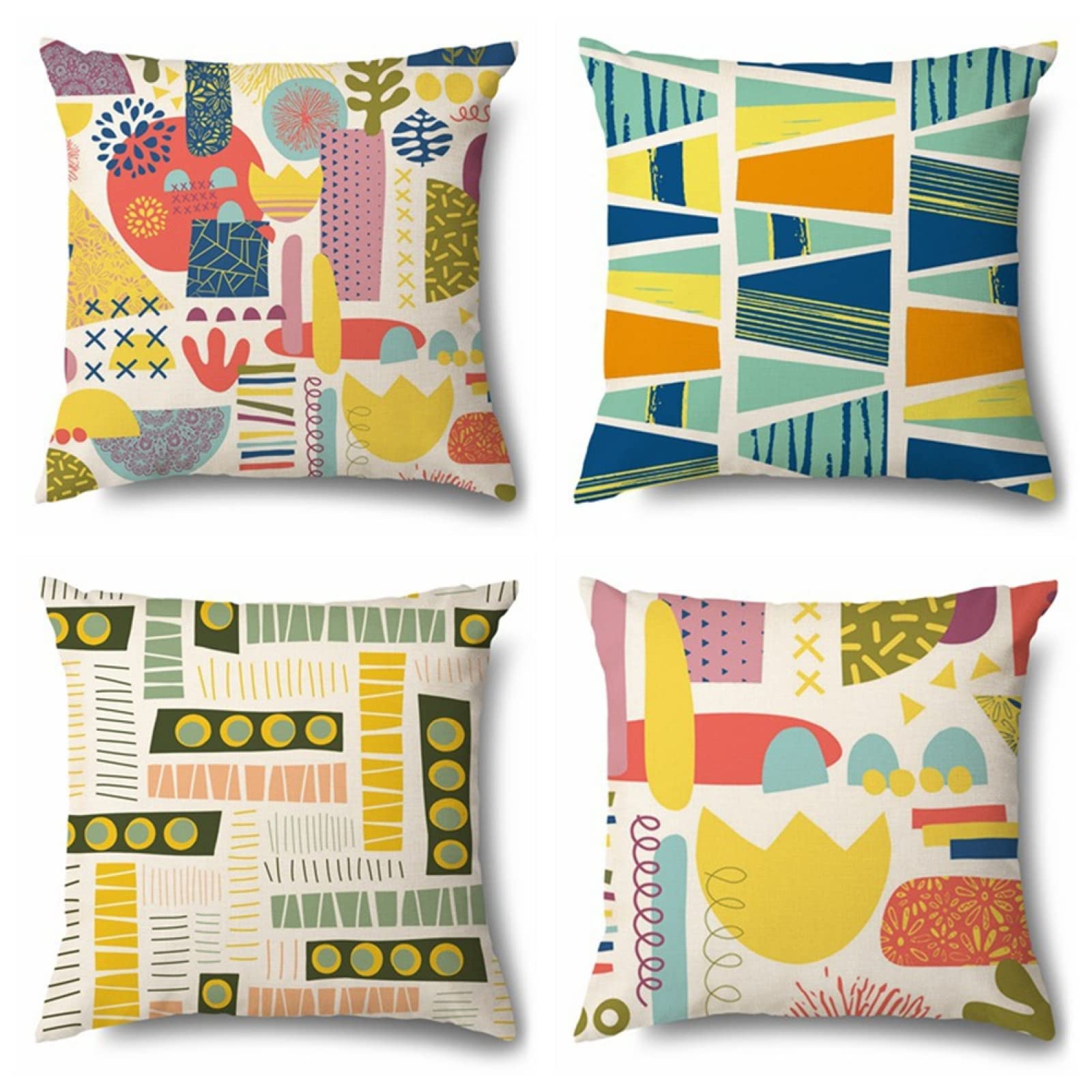 Housses de coussin extérieur 70x70cm imperméables en lin double face pour salon de jardin