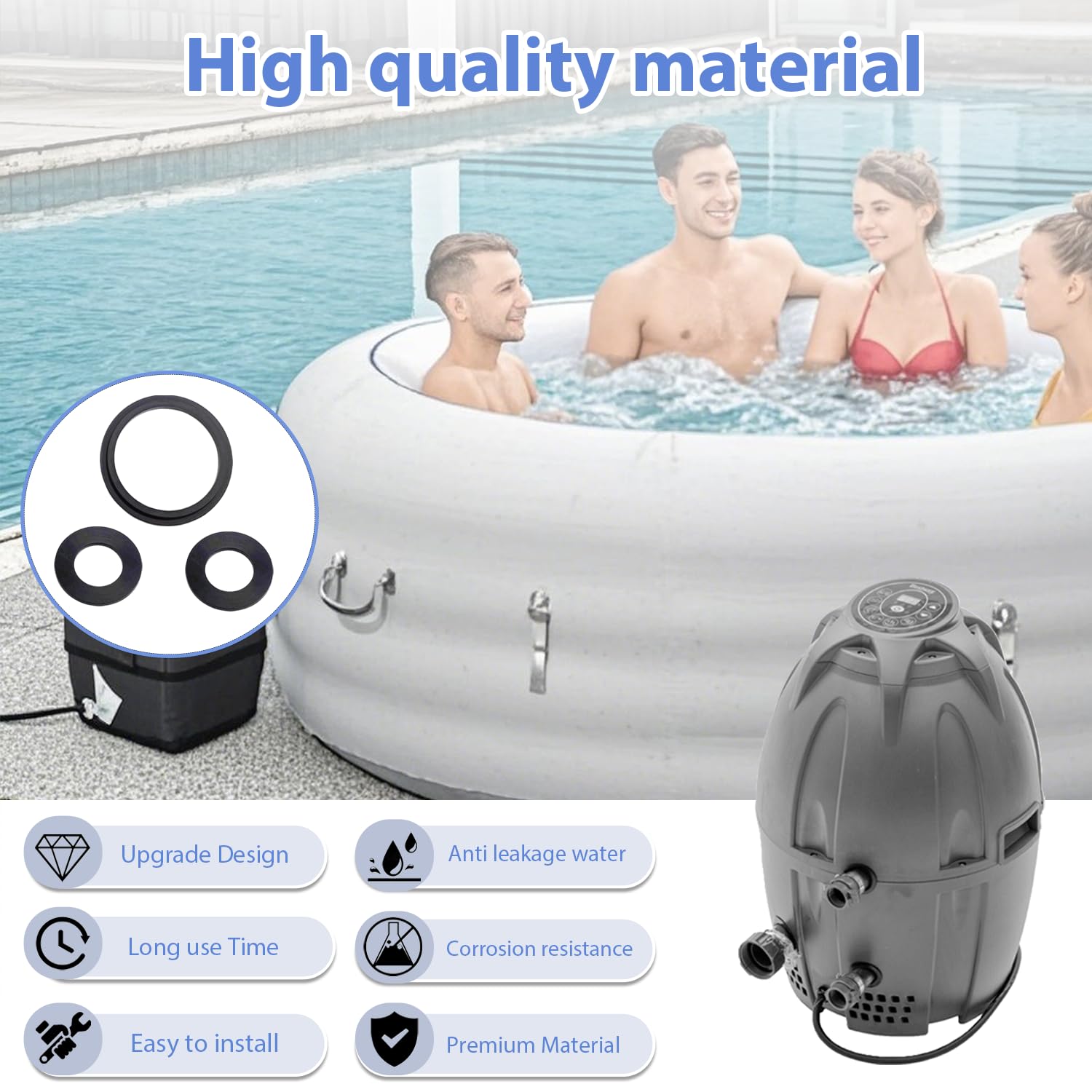 Juego de arandelas de junta de bomba de aire para Coleman, Bestway, Lay-Z-Spa