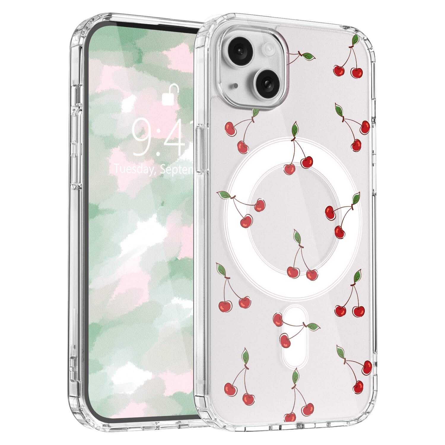 UNNKINE Magnetic Sakura Case For IPhone 16 Pro Max Compatible With MagSafe Wireless Charging Cute Cherry Blossom Design Shockproof Anti-Scratch Cover - View #5
