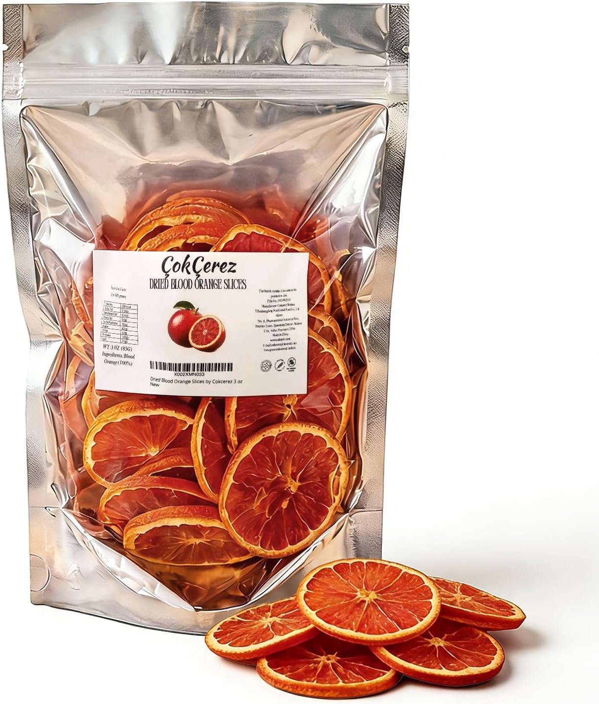 Dehydrated Blood Orange Slices,Dried Blood Orange Slices by cokcerez 3 oz (85 gr)