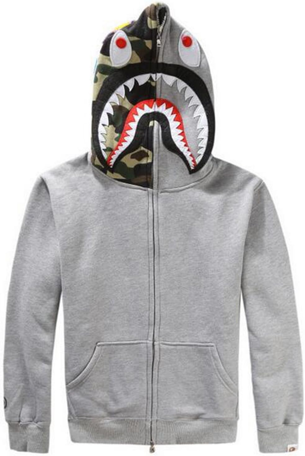 3D Print Hooded Sweatshirt Full Zip Pullover Long Sleeve Hoodie Plus Velvet Coat for Women and Men