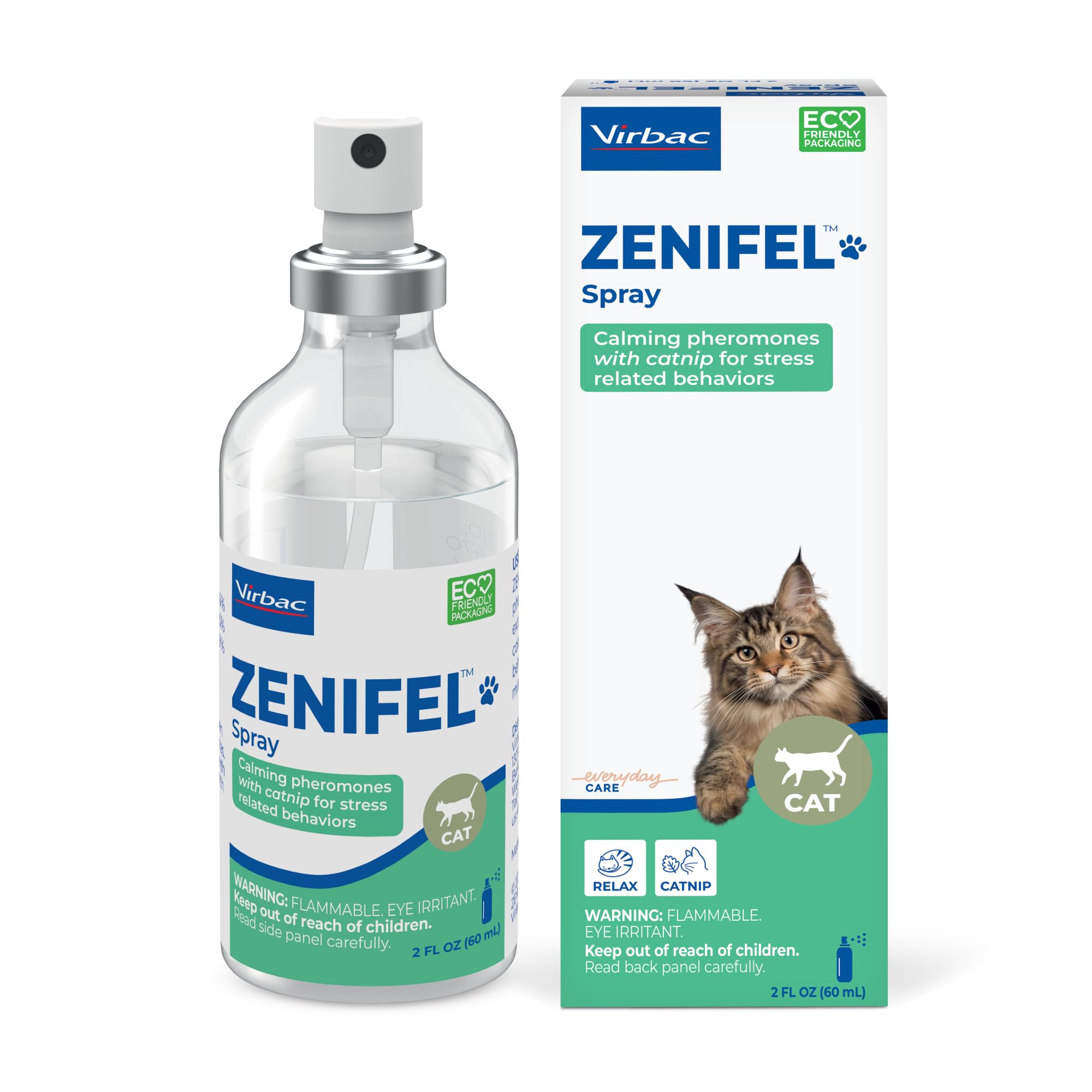 Virbac ZENIFEL™ Spray | Managing Stress-Related Behaviors in Kittens & Cats | Quick-Acting - Ideal for Unexpected Stressful Situations