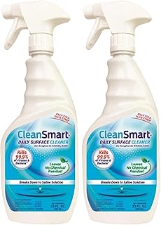 CleanSmart Daily Surface Cleaner and Pet-Safe Disinfectant, Kills 99.9% of Viruses, Bacteria, 23 ounce Bottle (Pack of 2)