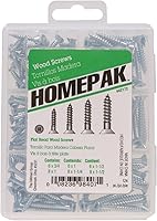 Hillman Homepak 42172 6-Inch Flat Head Square Drive Zinc Wood Screws - Reusable Kit for Secure Wood-to-Wood Fastening