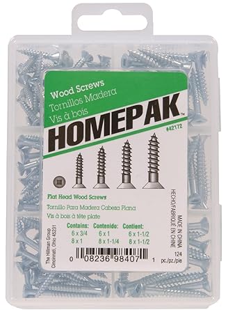 HOMEPAK 42172 Flat Head Square Drive Wood Screws