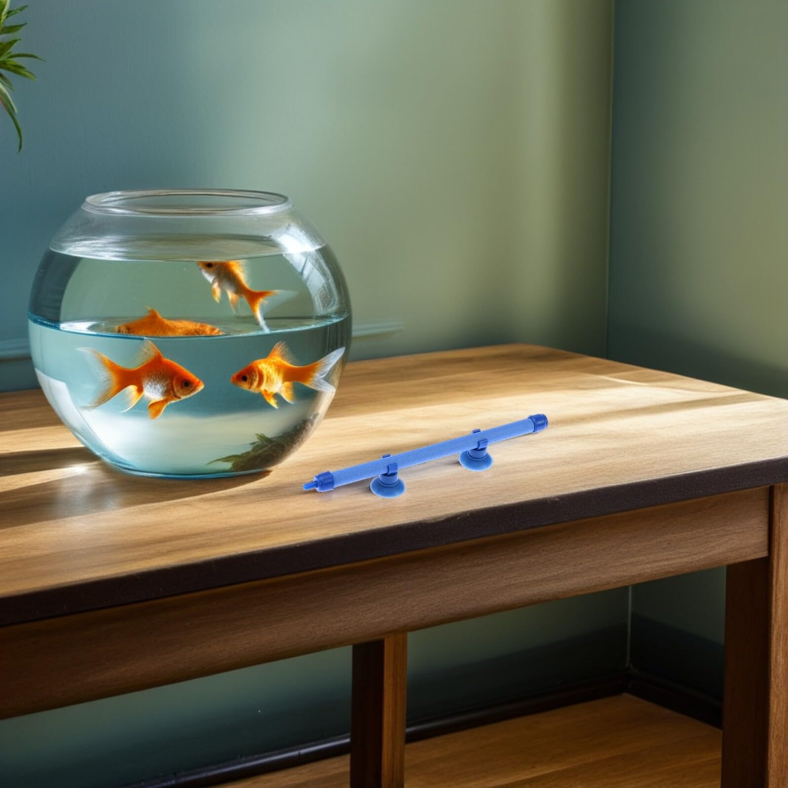Difusor de Burbujas para Acuario 10 Pulgadas Azul 4 Piezas Burbujeador de Oxígeno para Pecera Base de Succión Cilindro de Piedra de Aire Extraíble para Oxigenación y Decoración