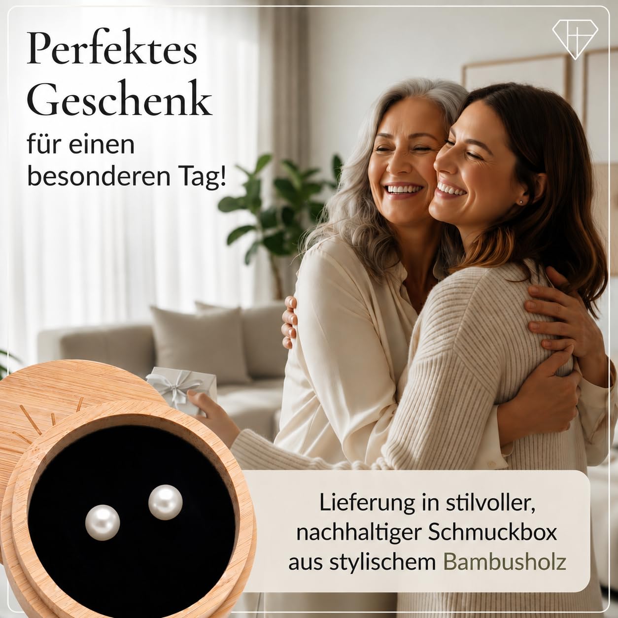 Perlenohrringe Silber 925 Damen Perlen Ohrringe Stecker