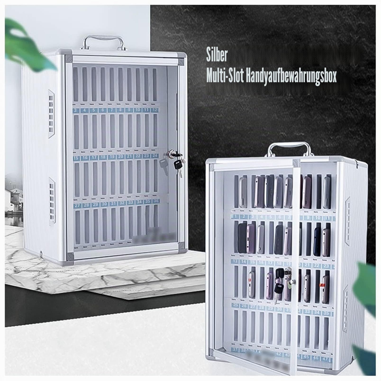 Handy Safe Metall 12/24/36/48/60 Slots Handy Transparent Türschloss Box Fabrik Schule Handy Aufbewahrungsschrank (Color : 24)