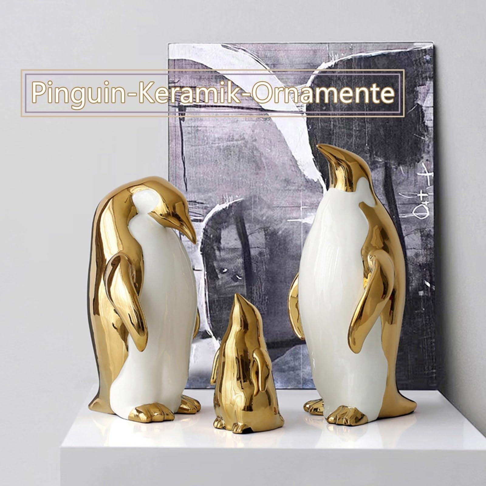 Yofab Zabawne akcesoria biurkowe rzeźba zwierząt dekoracja ceramiczne figurki nowoczesne rzeźby do salonu regał na książki sypialnia biuro wystrój vintage (zestaw złoty)