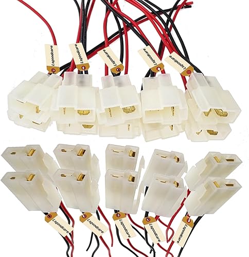 Lsgoodcare 20 unids 6.3MM 2 Pin eléctrico automotriz conector kits auto 2 vías macho hembra enchufe terminal con 18 Awg 5.9 en cable para