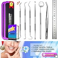 Vista 15 de Herramientas dentales, removedor de placa dental, kit de limpieza profesional para higiene dental, raspador de dientes de acero inoxidable