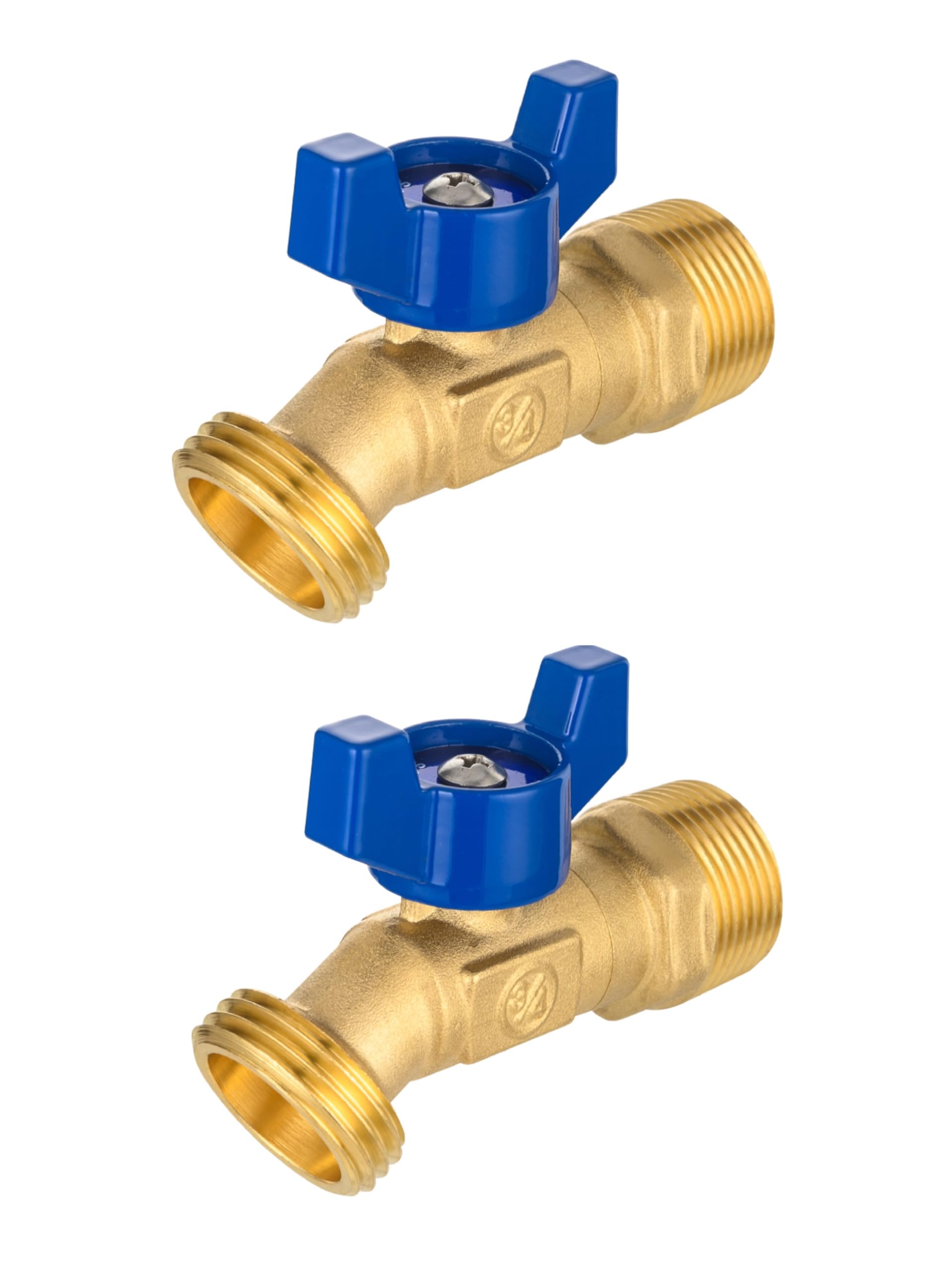 EFIELD (Pack of 2) 1/4-Turn Outdoor Spigot, Sillcock Hose Bibb Valve 3/4" Male NPT Inlet ×3/4" Male GHT Threaded Garden Hose Outlet/Connector (2),(SILLCOCK048-2PCS)