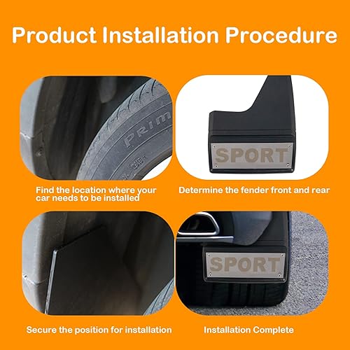 Miniatura 7 de jeseny 2 solapas de barro para automóvil material suave protector de lodo universal para automóvil protección de lodo contra salpicaduras delantera