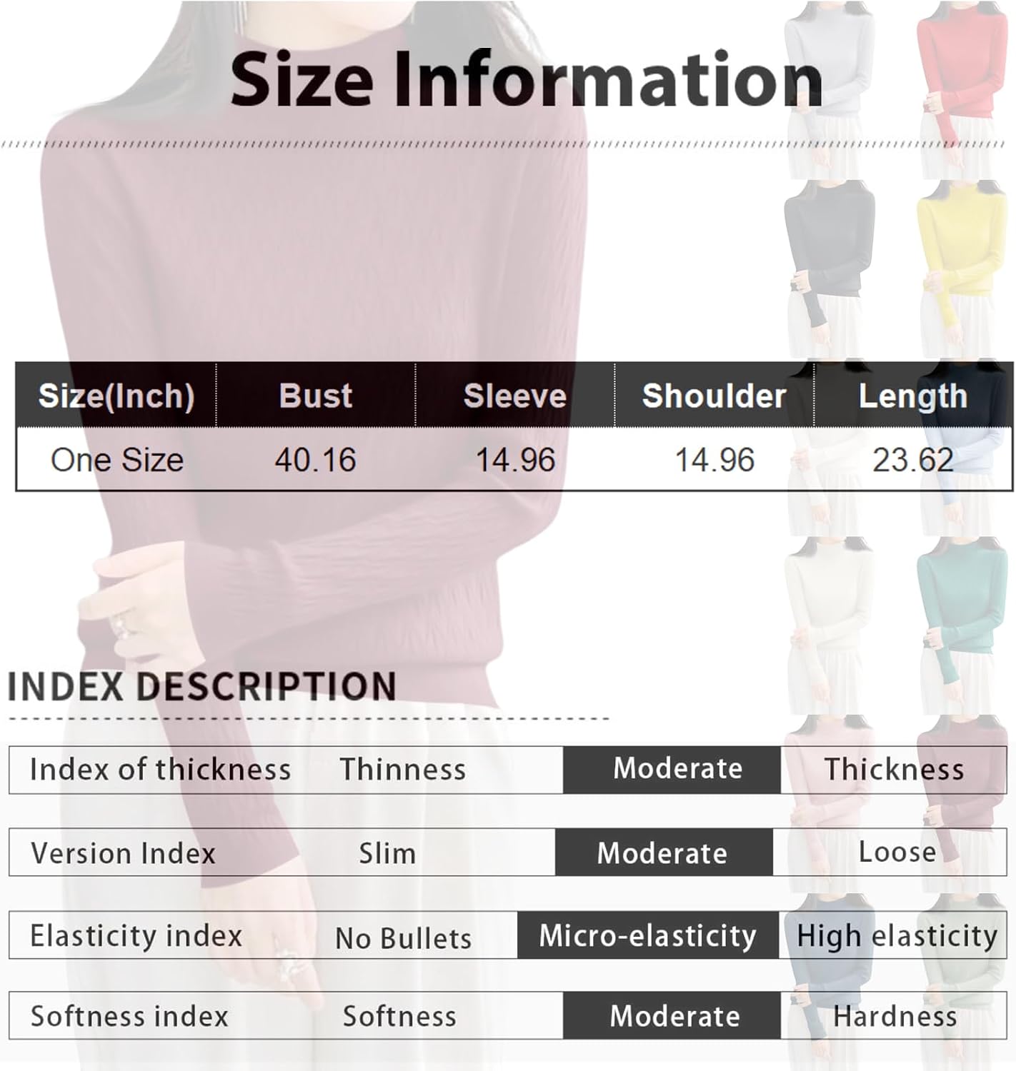 Tunic Tops for Women Slim Fit Solid Waffle Knit Long Sleeve Shirts Trendy Fall Mock Neck Sweaters Casual Soft Sweatshirt