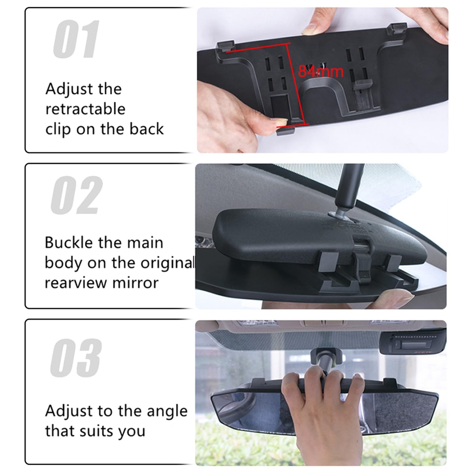Universal Car Wide Angle Convex Rearview Mirror Baby Child Visor Goggle Safety Anti Glare Verre de Rétroviseur remplacement (Color : L)
